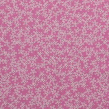 Tecido Tricoline importado - Flores pequenas fd. rosa -  (0,50x1,10 cm)   