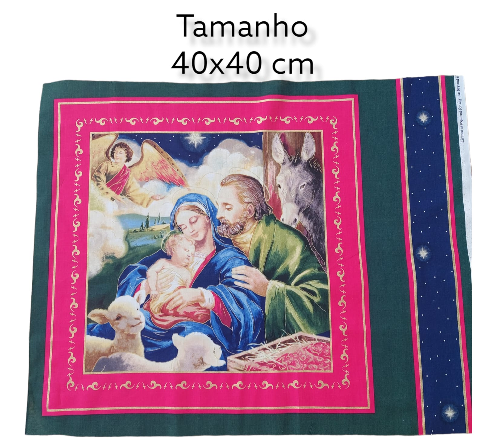 Painel tricoline importado - Sagrada Familia  (40x40 cm)