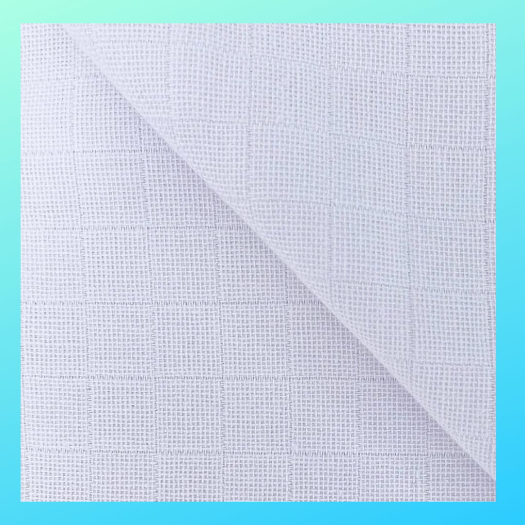 Tecido fralda - quadriculado branco