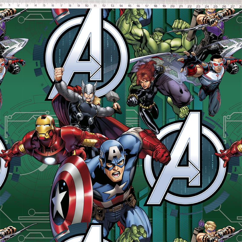 Tecido tricoline digital - Avengers Hulk Iron Man Thor- Fernando Maluhy               