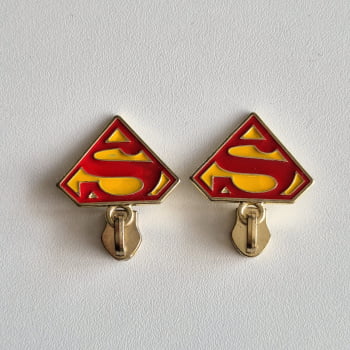 Cursor para ziper nr. 05 resinado - dourado - Superman - 2 unidades             