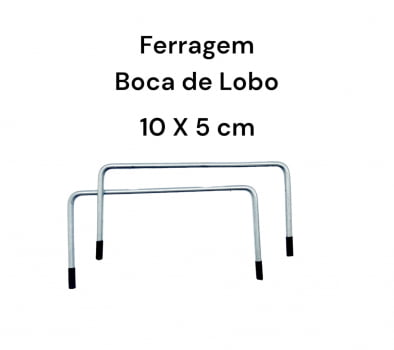 Ferragem - armacao Boca de Lobo - niquelada - medida 10 x 5 CM - 2 unidades - Metalurgica Antunes 