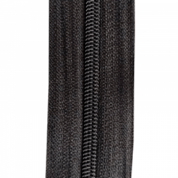 Zíper nylon 5 mm - cor preta - por metro