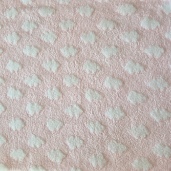 Tecido unifloc - melton textura nuvens rosa bebe (50x80 cm)