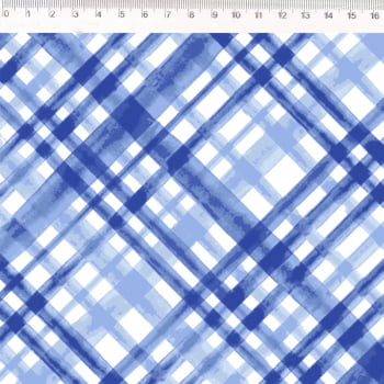 Retalho Outono Xadrez - Azul – Feira dos Tecidos Online