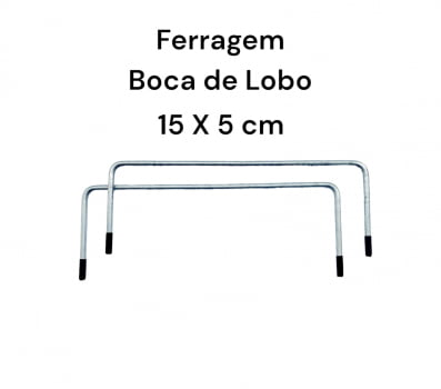 Ferragem - armacao Boca de Lobo - niquelada - medida 15 x 5 CM - 2 unidades - Metalurgica Antunes