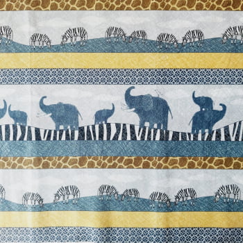 Tecido tricoline importado - Safari em faixas  (50 x 1,10 cm)   