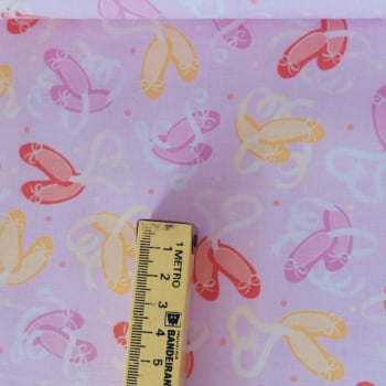 Tecido tricoline importado - Sapatilha de bailarina  (50 x 1,10 cm)     