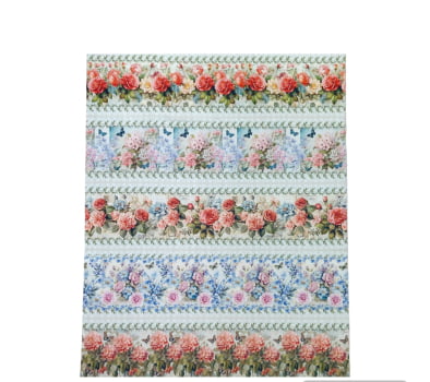 Painel tricoline digital  -  Faixa Floral - Col.  Vintage Flowers  - Fernando Maluhy   (55 x1,50 cm)    
