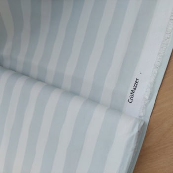 Tecido sarja  - listrado azul e branco  - CrisMazzer (0,50x1,60cm)