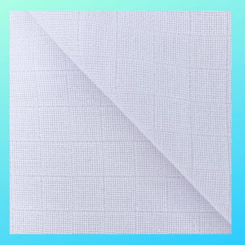 Tecido fralda - quadriculado branco tecido duplo 80 cm largura - Fernando Maluhy (0,50x0,80cm)