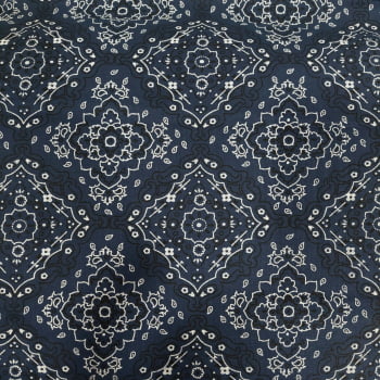 Tecido tricoline - Bandana azul marinho - Fernando Maluhy   (0,50x1,50cm)               