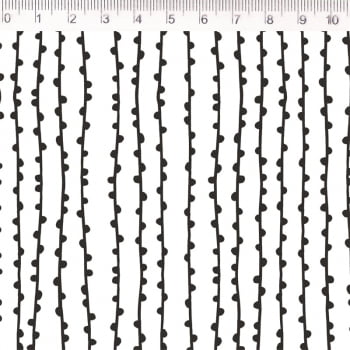 Tecido Tricoline - Col. Geometricos Mariana Curti - grilo preto - Fernando Maluhy  (50x1.50cm)              