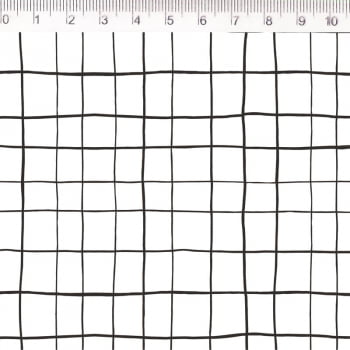 Tecido Tricoline - Col. Geometricos Mariana Curti - mini grid preto- Fernando Maluhy  (50x1.50cm)             