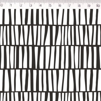Tecido Tricoline - Col. Geometricos Mariana Curti - zebra preto - Fernando Maluhy  (50x1.50cm)            
