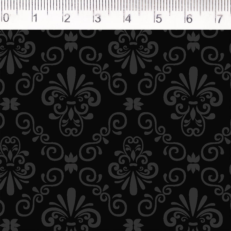 Tecido tricoline - Colecao Provencal - arabesco preto - Fernando Maluhy   (50x1.50cm)       