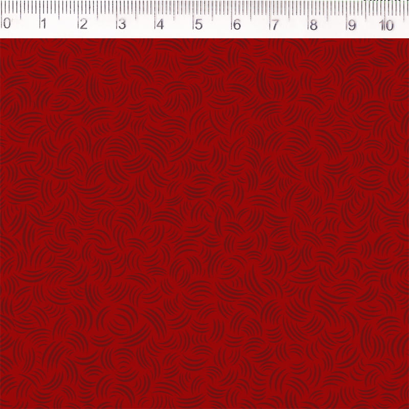 Tecido tricoline - Coleção Textura curvas- fundo vermelho- Fernando Maluhy                  