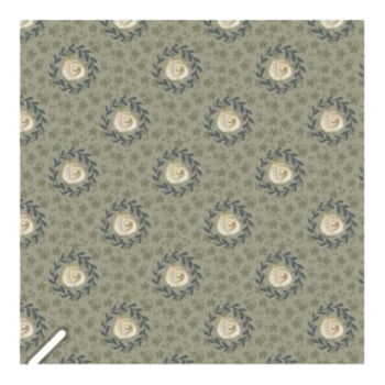 Tecido Tricoline digital - Col. Amo Aplique -  guirlanda florzinha verde - Fuxicos e Fricotes  (50x1,50cm)                 
