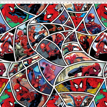 Tecido tricoline digital - Col. Marvel Spider Man - Universo Spider - Fernando Maluhy    (0,50x1,,50cm)          