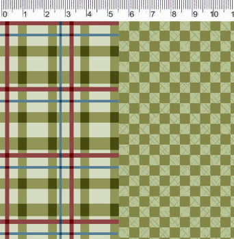 Tecido Tricoline digital - xadrez verde - Col. Basics for All - Fernando Maluhy  (50x1,50 cm)                          