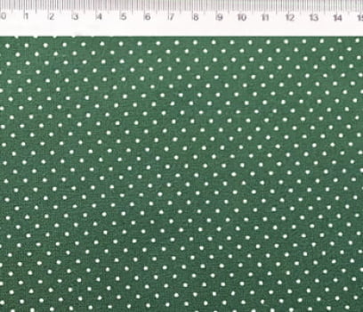 Tecido tricoline - micro poa branco fd. verde folha - Fernando Maluhy  (50 x 1,50 cm)         