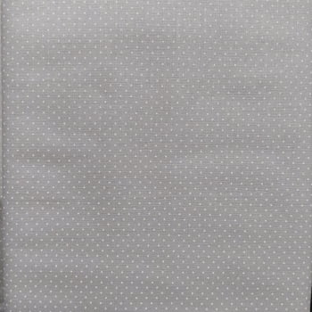 Tecido tricoline - micro poa branco fundo cinza claro- Fernando Maluhy            