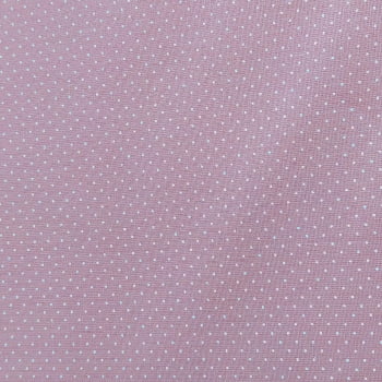 Tecido tricoline micro poá branco - fundo rosê - Fernando Maluhy