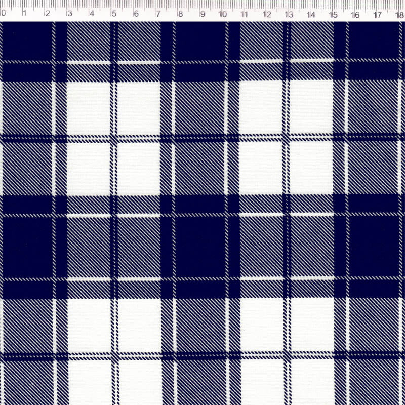 Tecido Tricoline - xadrez Escoces - azul marinho - Fernando Maluhy  (50x1.50cm)          