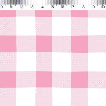 Tecido Tricoline - Xadrez Vichy rosa claro - Fernando Maluhy  (50x1,50 cm)                  
