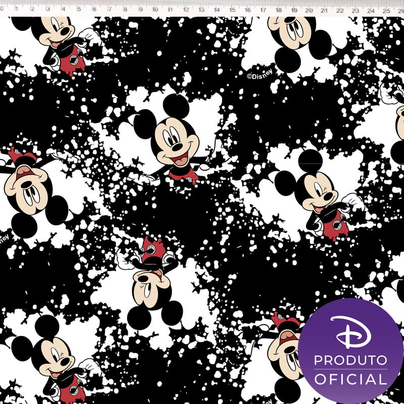 Tecido tricoline - Colecao Disney - Mickey Fun Manchadinho  - Fernando Maluhy