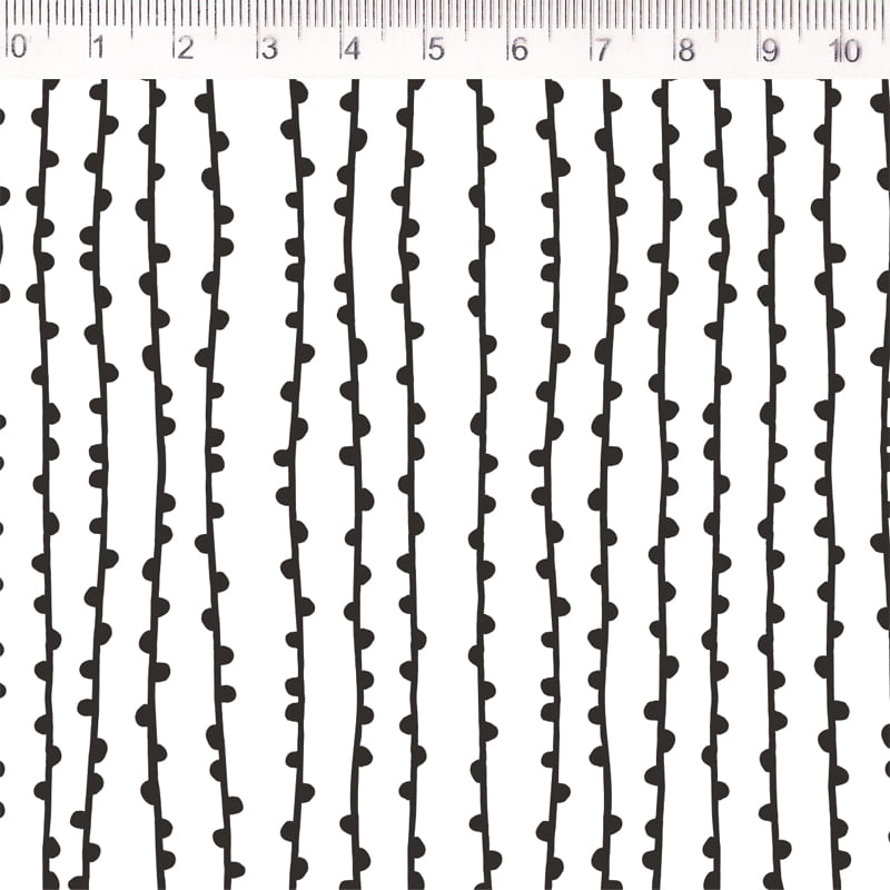 Tecido Tricoline - Col. Geometricos Mariana Curti - grilo preto - Fernando Maluhy  (50x1.50cm)              