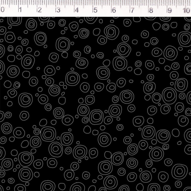 Tecido tricoline - Coleção Bubbles - circulos preto- Fernando Maluhy          