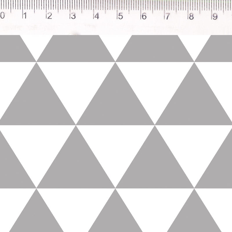 Tecido Tricoline – Coleção Monochrome - Geométrico - Triângulo Cinza - Fernando Maluhy