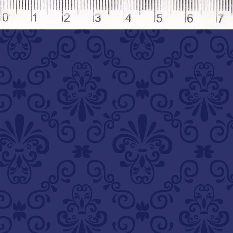 Tecido tricoline - Colecao Provencal - arabesco azul - Fernando Maluhy   (50x1.50cm)      