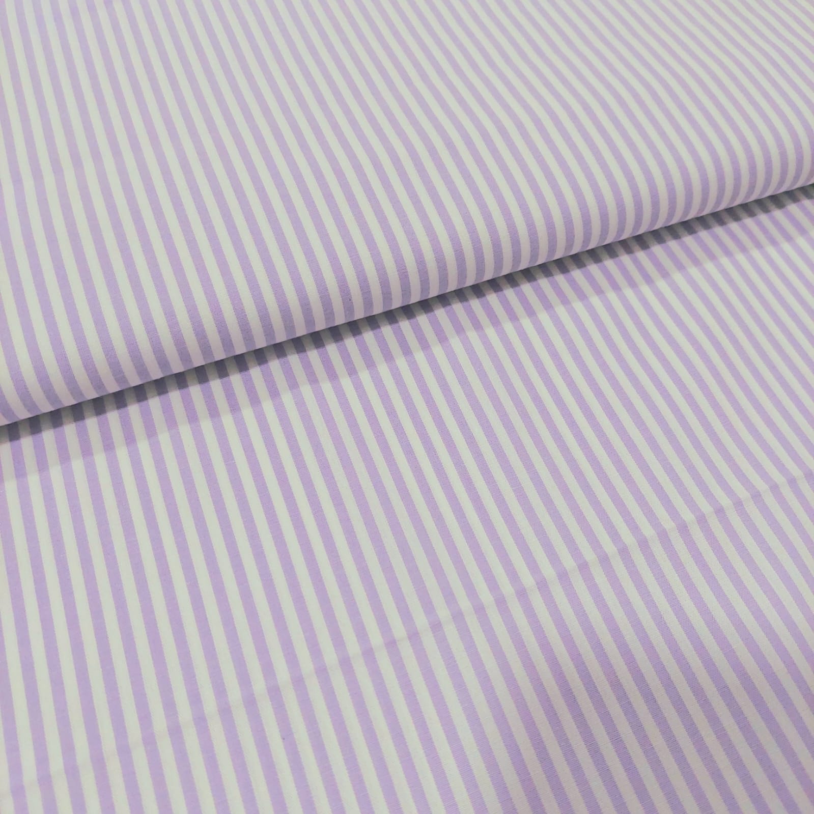Tecido - tricoline fio tinto - listrado lilas - Igaratinga Tecidos         
