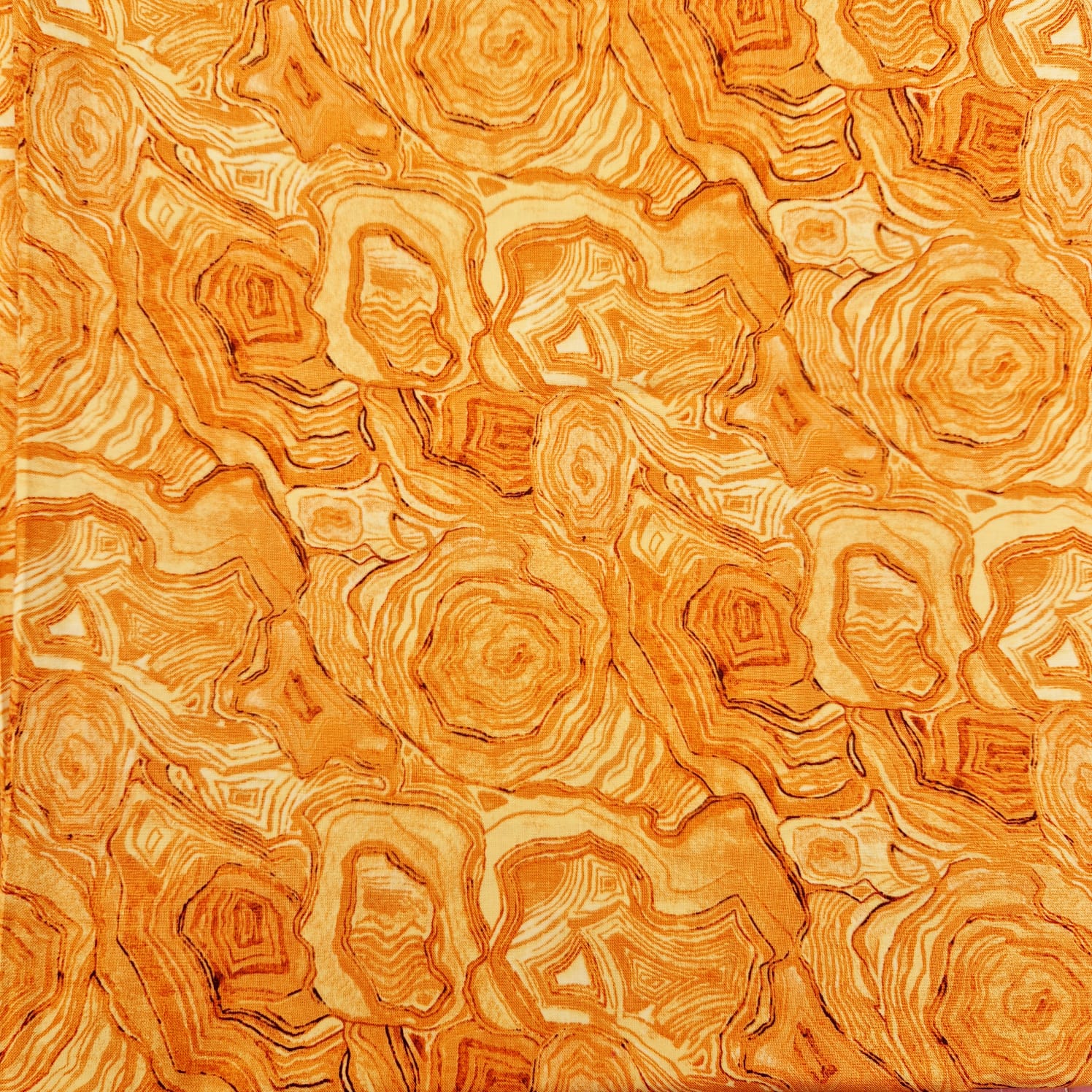 Tecido tricoline importado -Floral laranja queimado  (50 x 1,10 cm )           