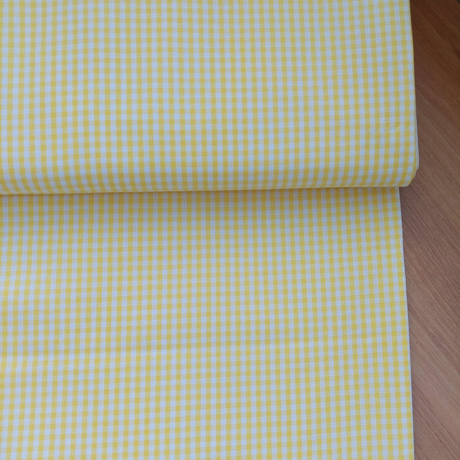 Tecido Tricoline Fio Tinto - Xadrez Amarelo 8mm - 50cm X150cm